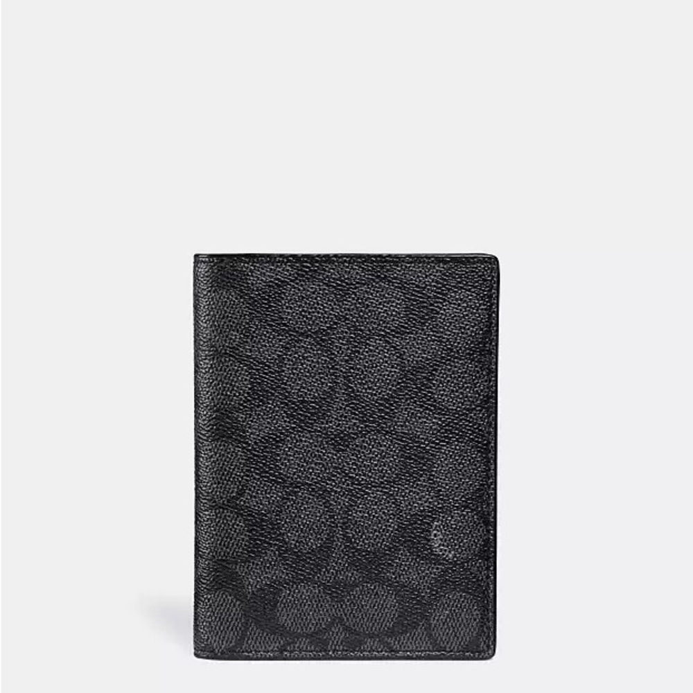 COACH Black Signature Passport Wallet Brand New Without Box